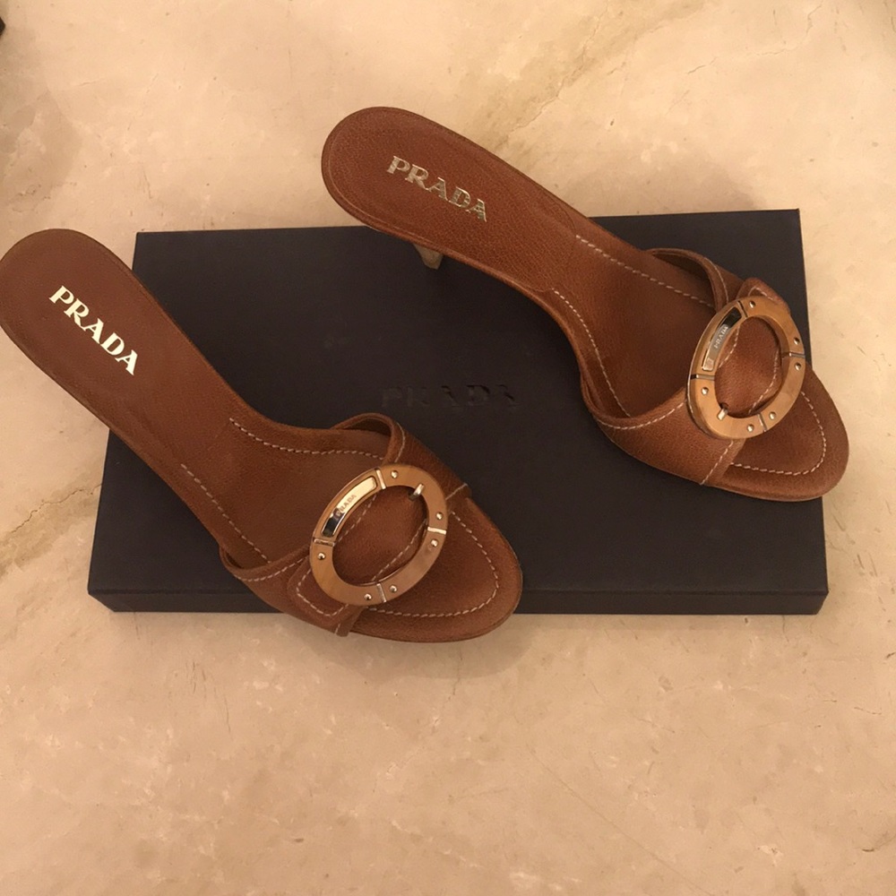 Brown Prada sandals